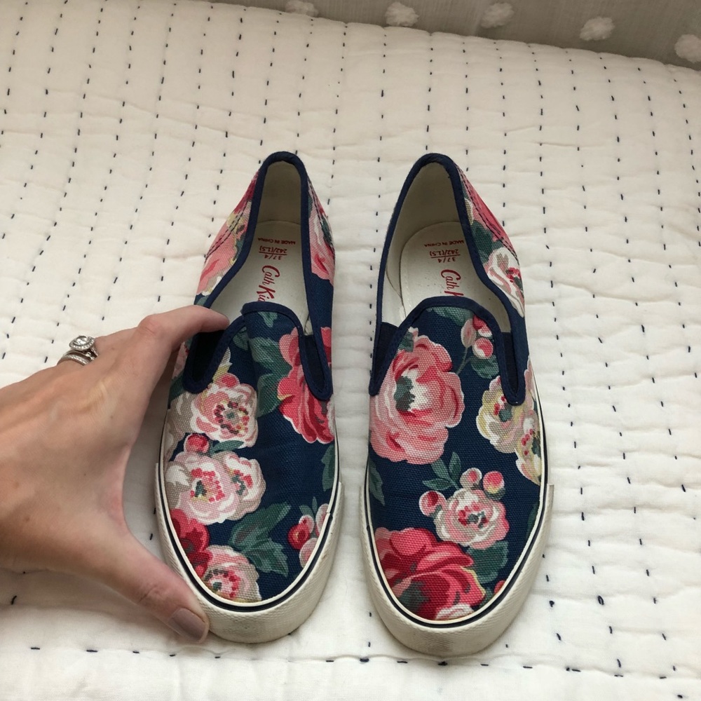Cath Kidston Floral Slip-On Sneakers - Blue and Pink